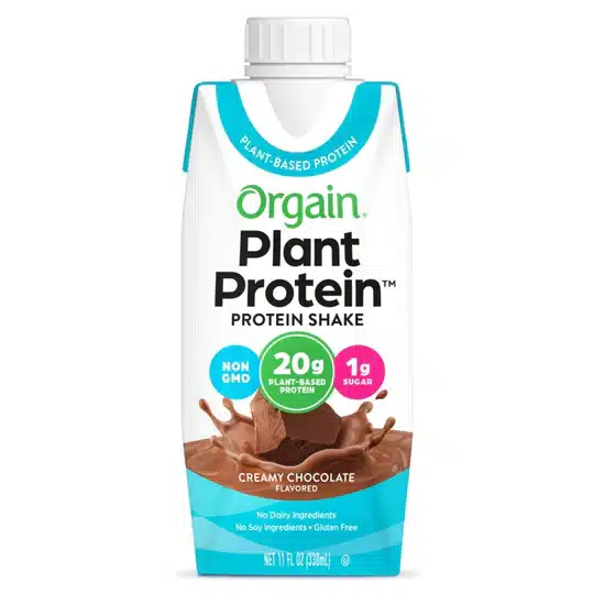 Orgain plant based protein shake carton