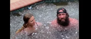 Liver King and Liver Queen in an ice bath