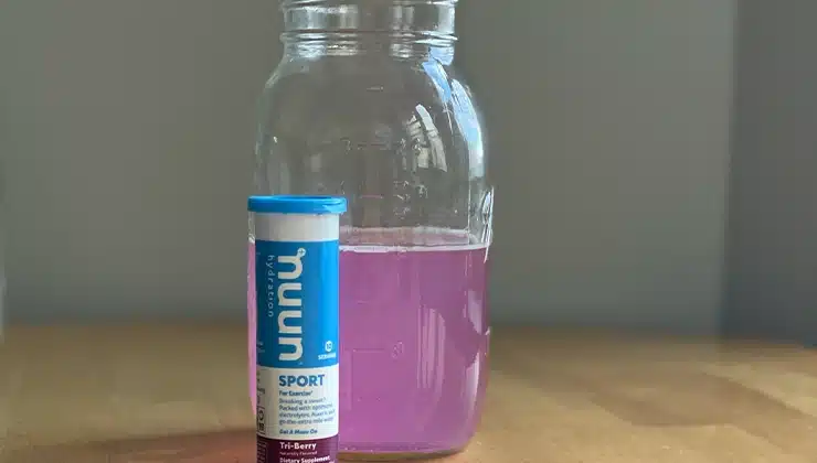 Nuun tube next to jar of water