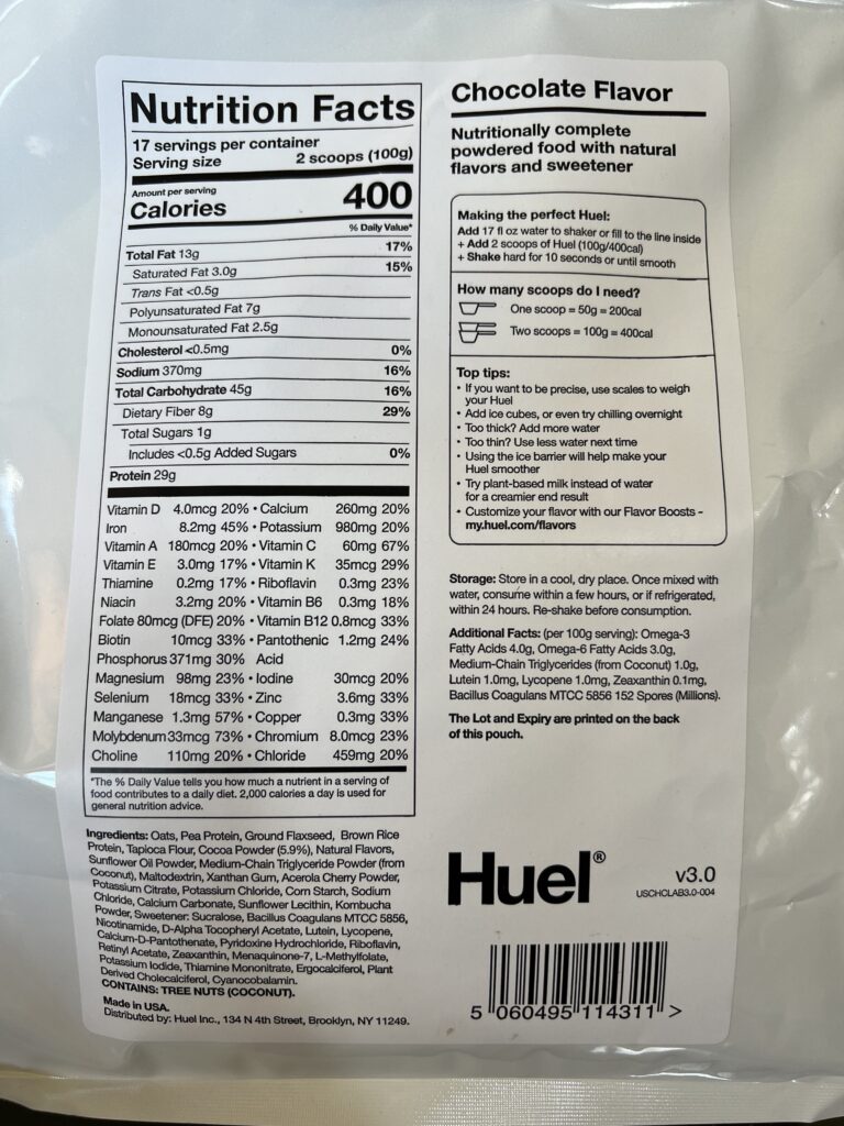 Huel nutrition facts