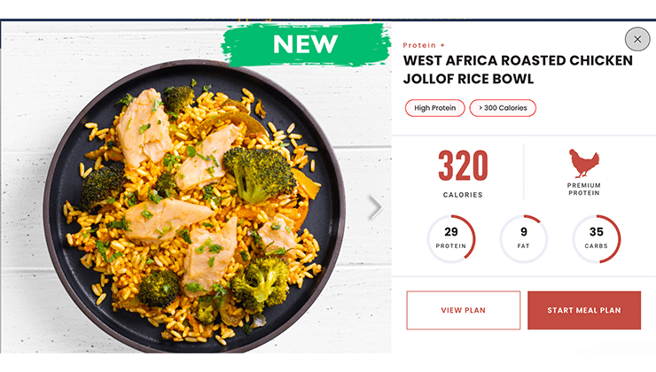 Nutritional details for Fresh N Lean's African Jollof Rice Bowl