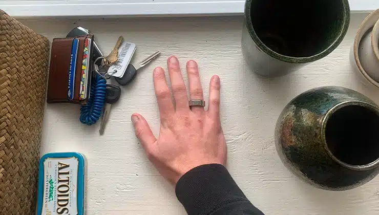 Hand with oura ring