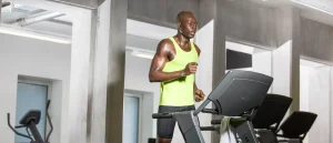 man running on the treadmill like it's effortless. Must be nice.