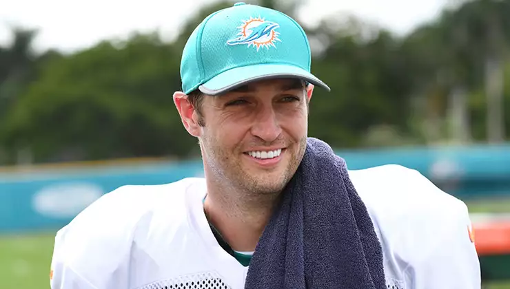 Jay Cutler at Miami Dolphins training camp
