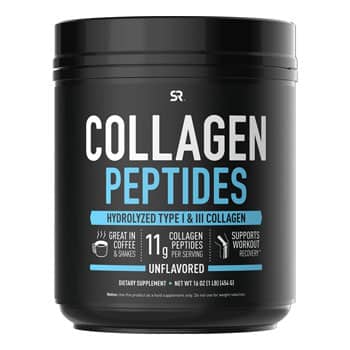 Sports Research Collagen Peptides supplement on white background