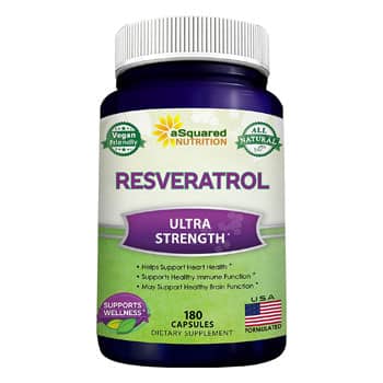 Asquared Nutrition Resveratrol supplement on white background