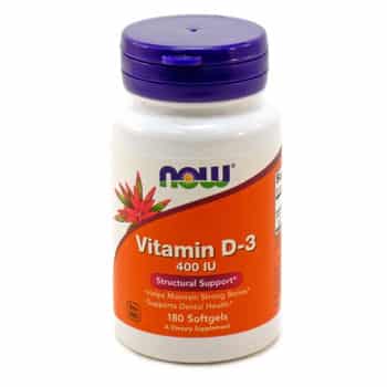 Now Vitamin D-3 on white background