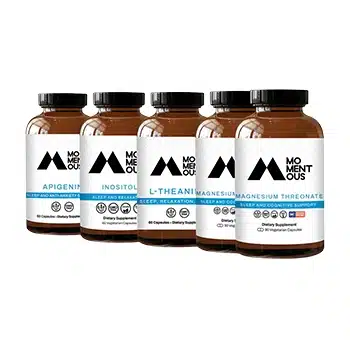 Momentous supplements on white background
