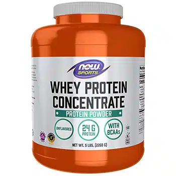 Now Sports Whey Protein Concentrate on white background
