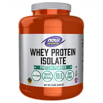 Now Sports Whey Protein Isolate on white background