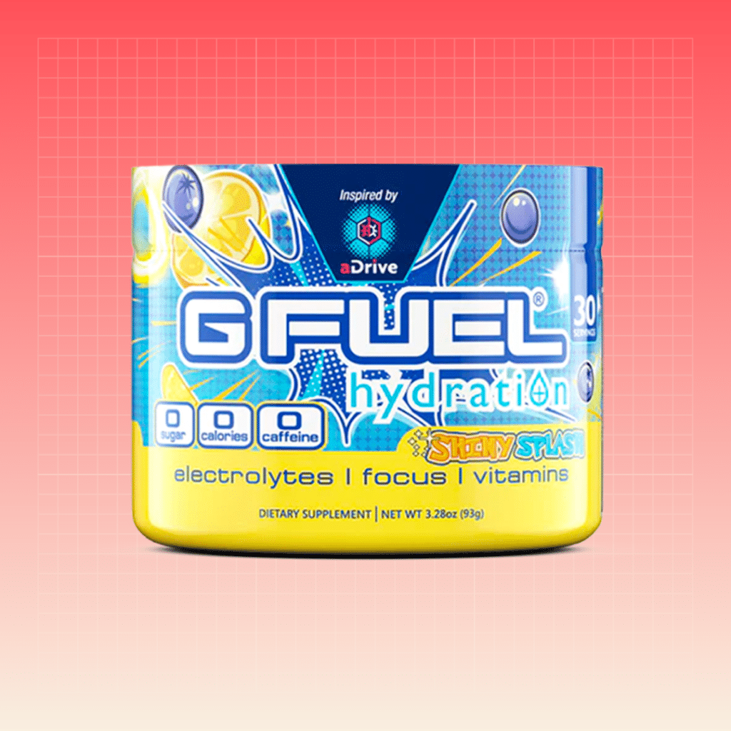 G Fuel Hydration on red background