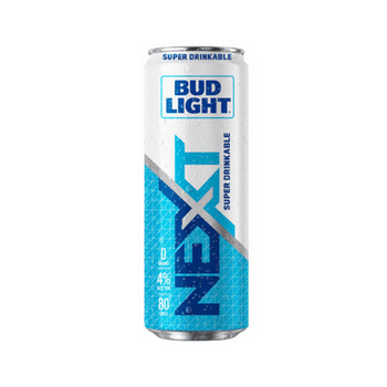 Bud Light Next beer on white background