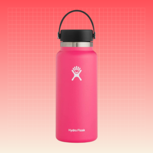 Hydroflask on red background