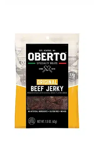oberto original beef jerky on white background