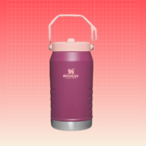 Stanley bottle on red background