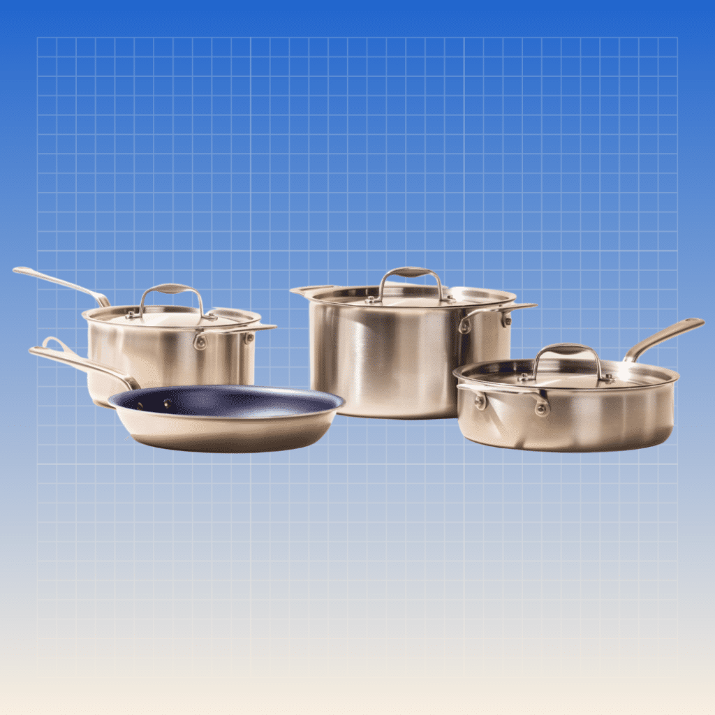 Made In Cookware on blue background