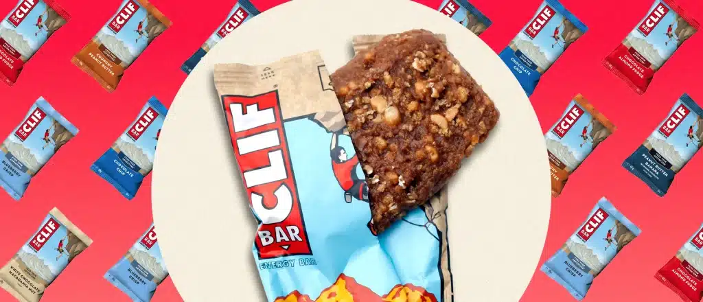 clif bar half unpackaged and looking tasty