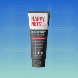 Happy Nuts deodorant on blue background
