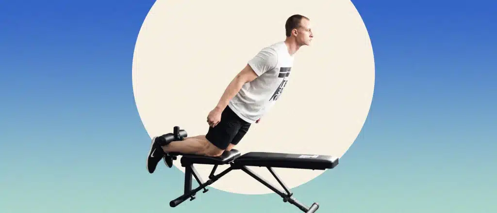 Man using Nordic Bench to workout legs
