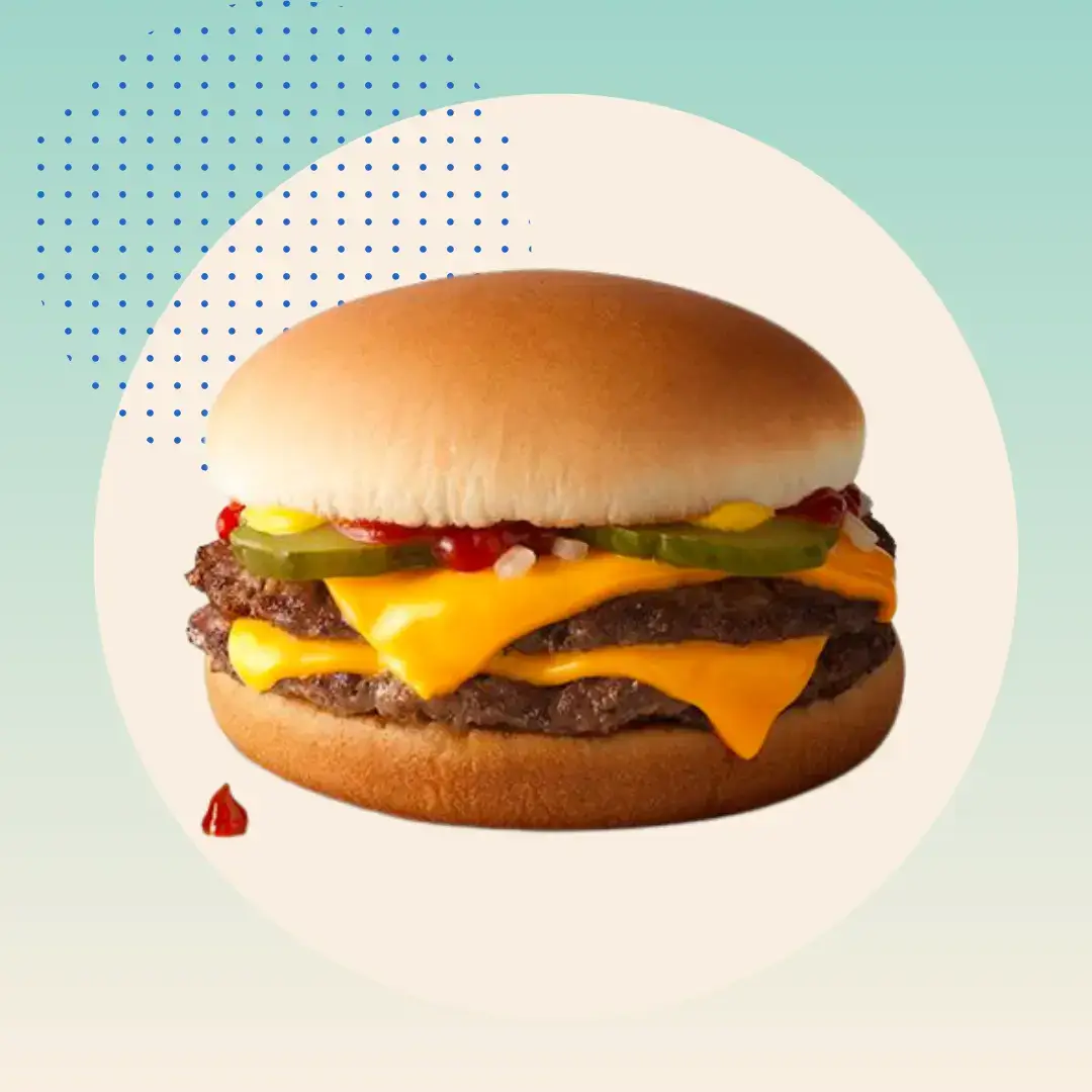 McDonald’s McDouble on green background