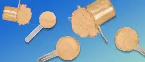 protein powder scoops of different sizes