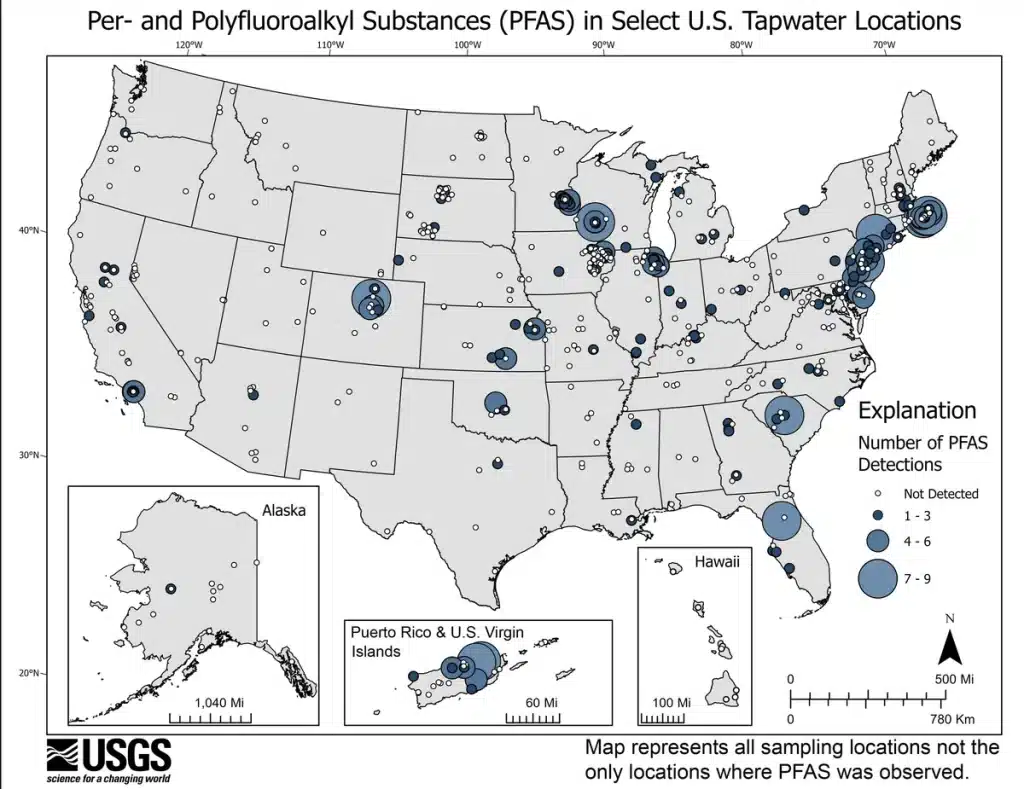 USGS PFAS Water Map