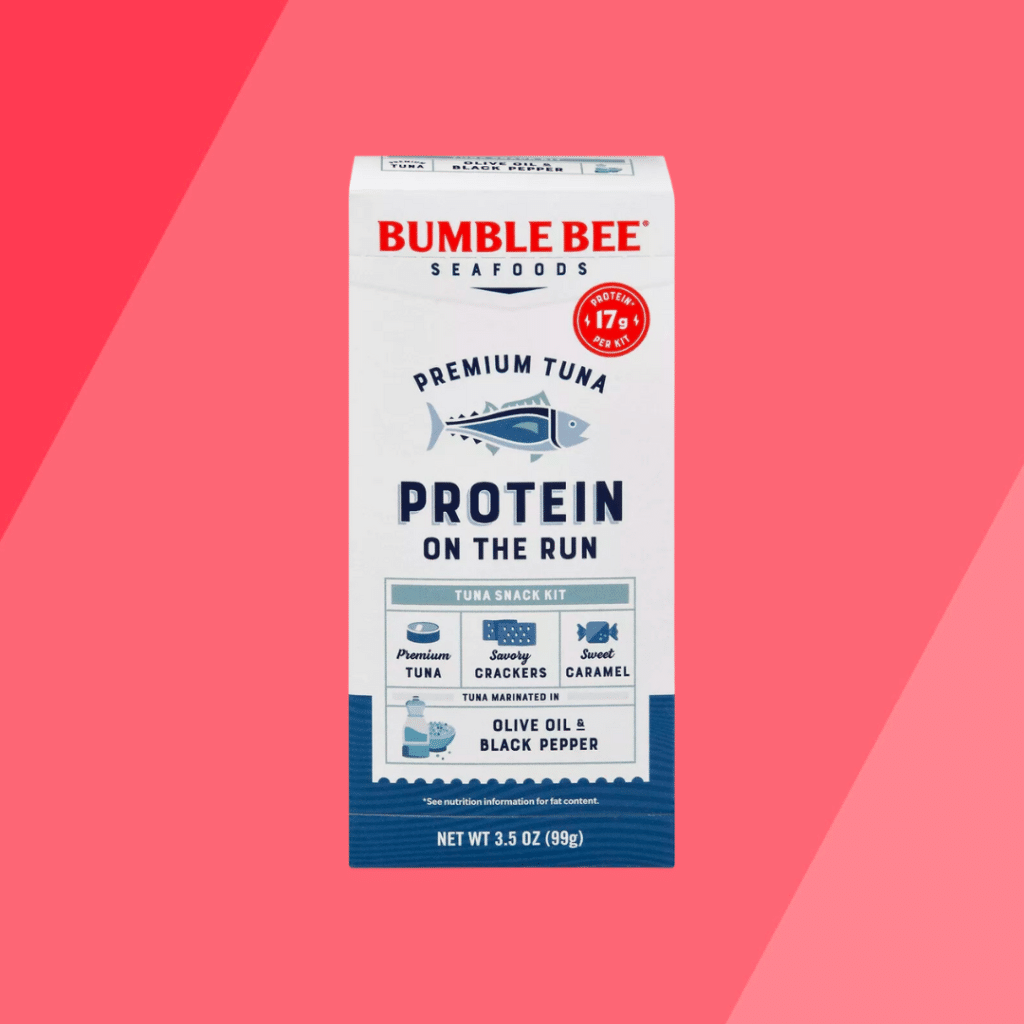Bumble Bee Seafoods Tuna on red background