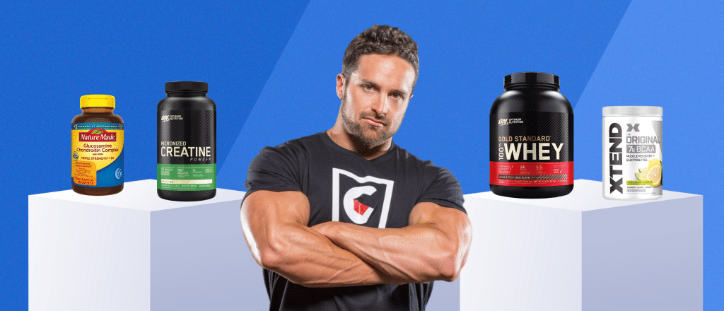 layne norton in front of supplements