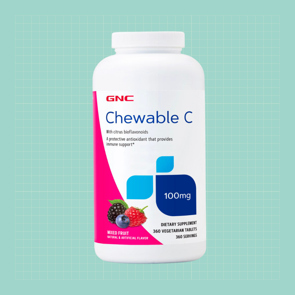 GNC Chewable C on green background