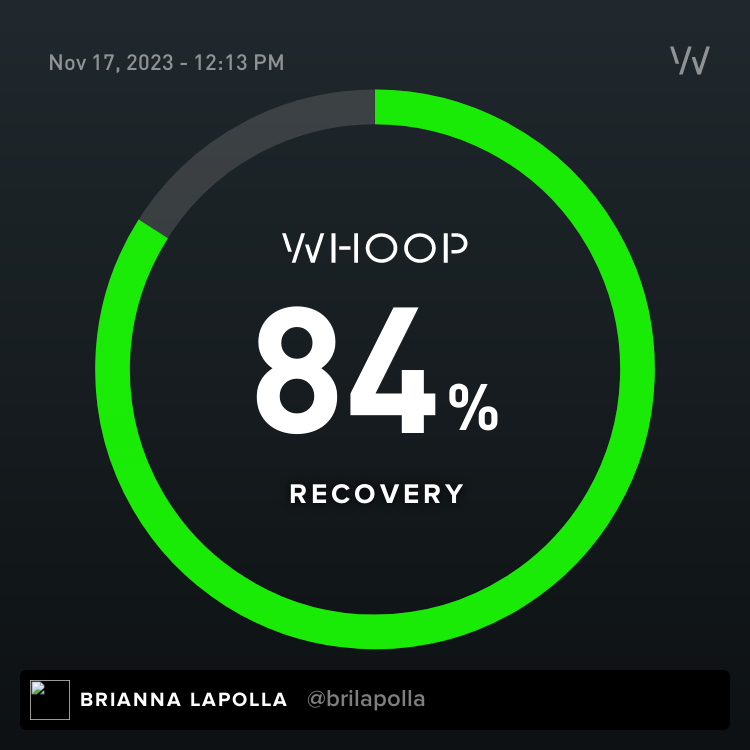 WHOOP 4.0 recovery score