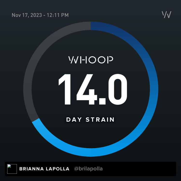 WHOOP 4.0 strain score