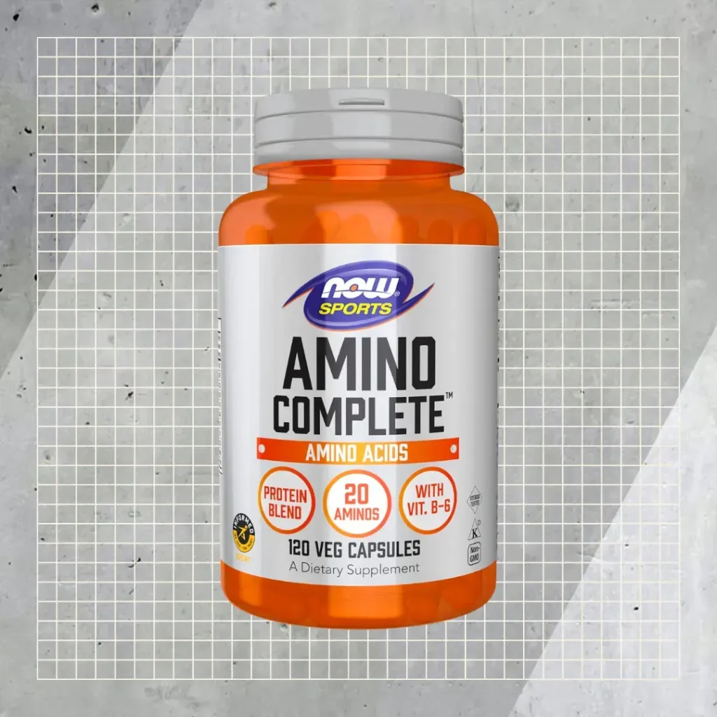 now supplement amino acid on gray background