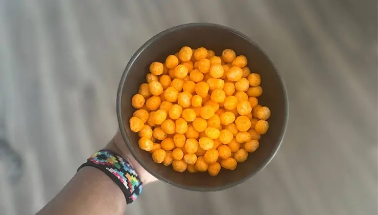 protein puffs in a bowl