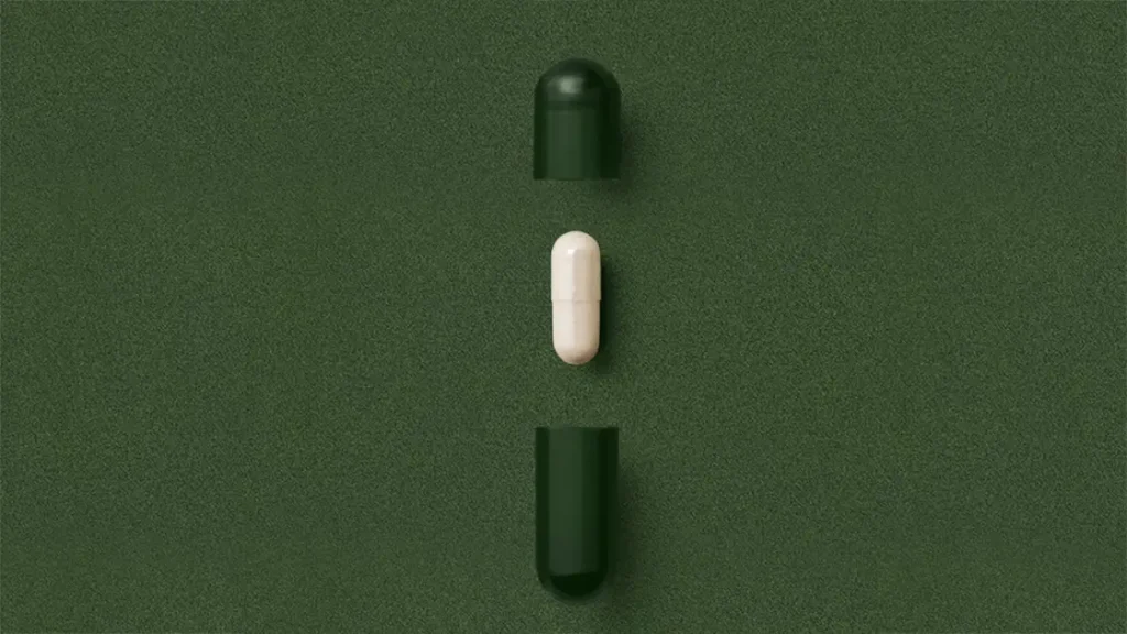 image of seed 2-in-1 probiotic capsule split apart