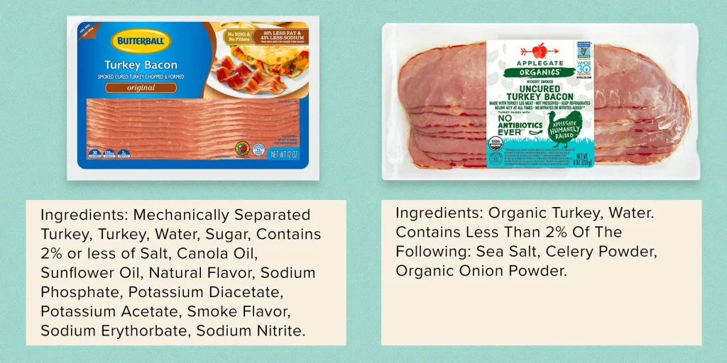 Butterball vs. Applegate Organic Turkey Bacon