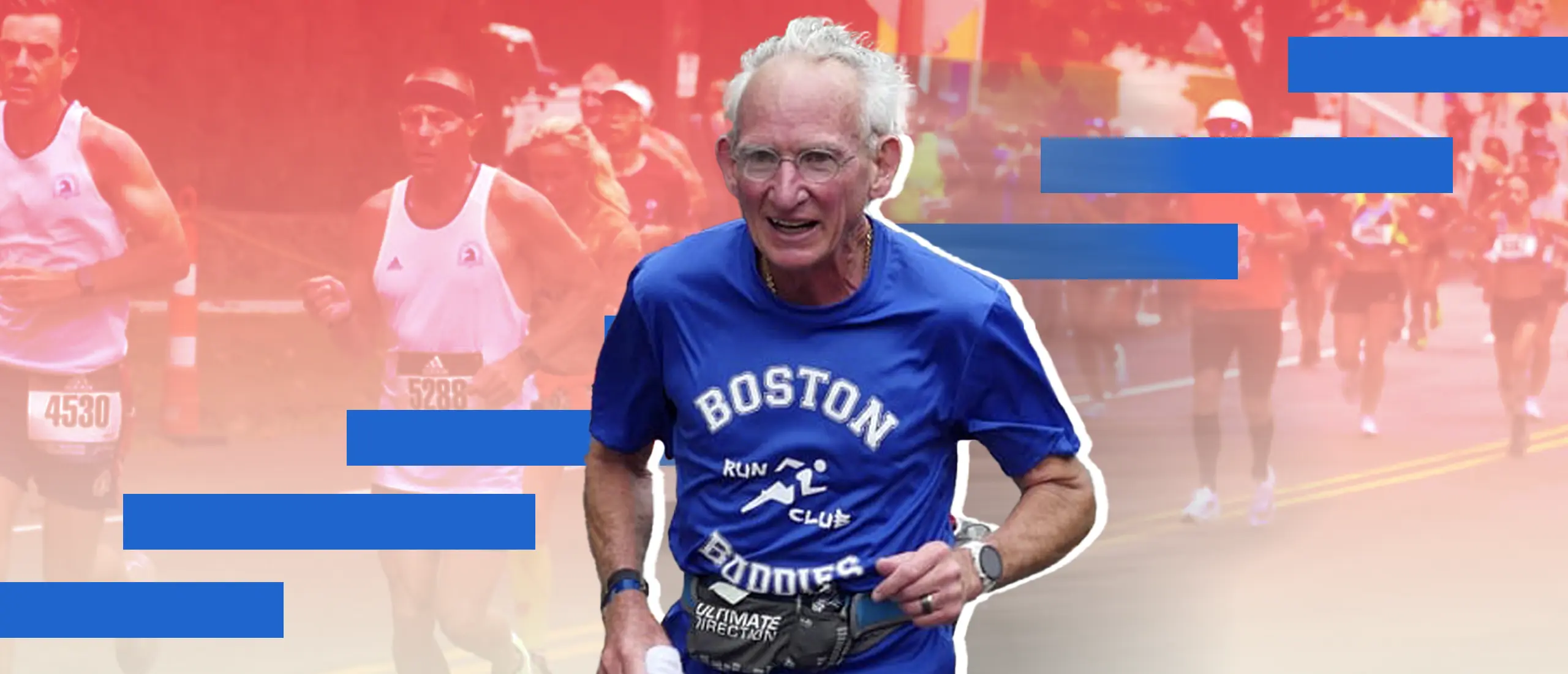 Gene Dykes Running in the Boston Marathon