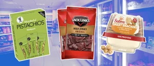 healthy snacks with a convienence store background