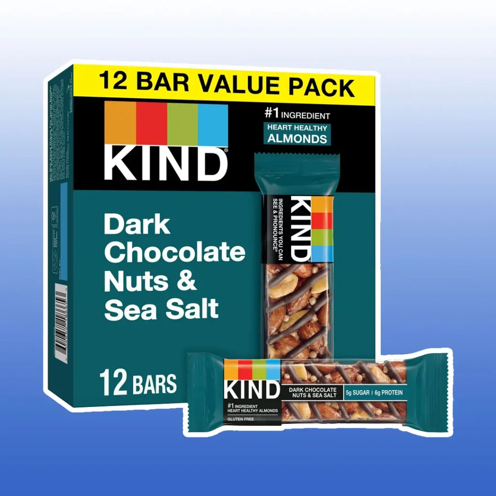 Box of Kind bars on blue background